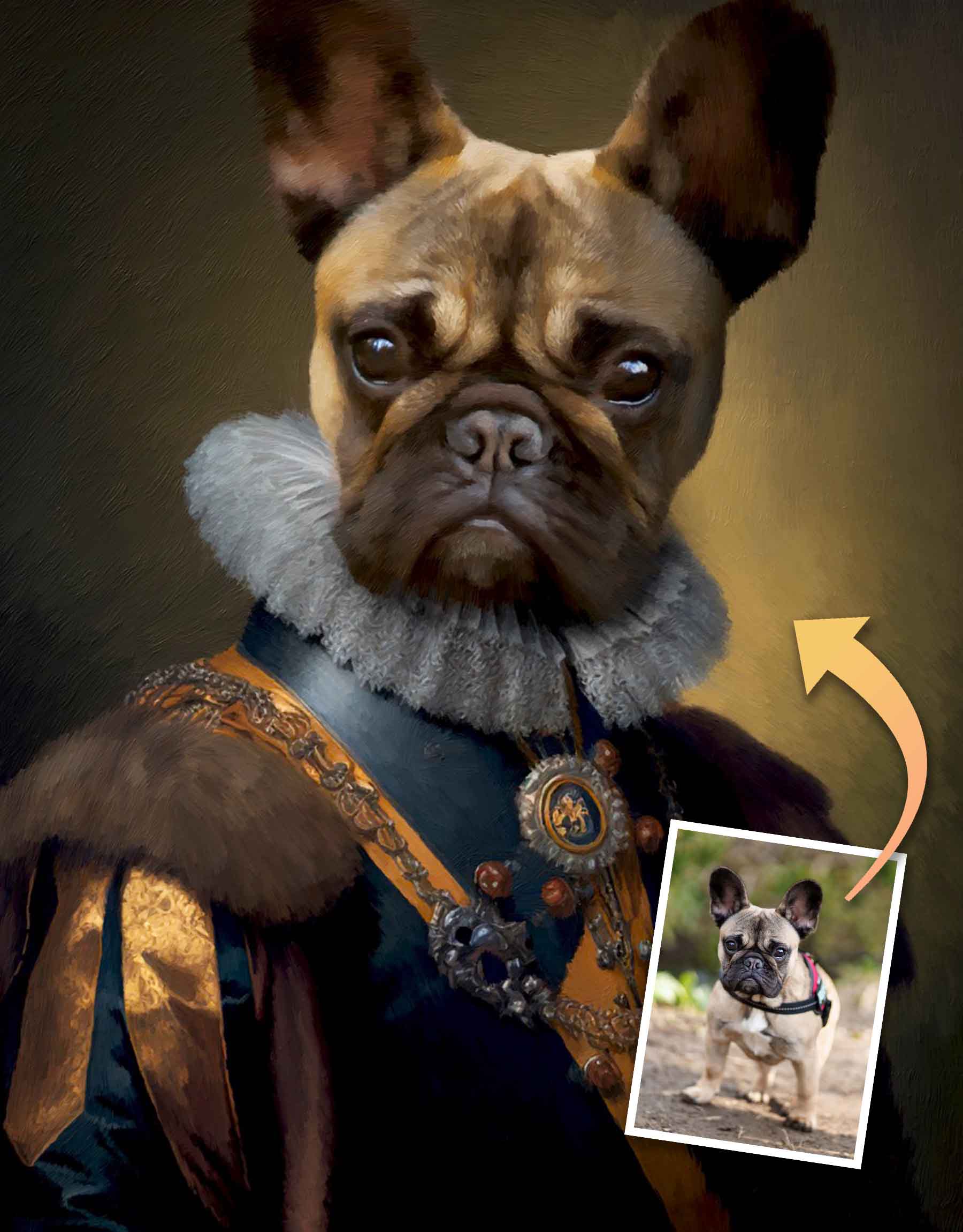 Turn my Pet Royal - Ruffles and Fur - Regal Dog Portrait