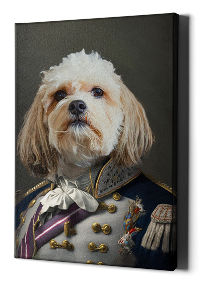 Military Pad Style Royal Pet Portrait Custom Pet Canvas